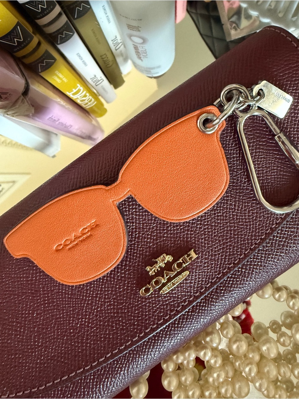 Coach Y2K, sunglasses leather bag charm key fob keychain EUC - Picture 2 of 10
